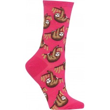 HotSox Womens Sloth Socks, Hot Pink, 1 Pair, Womens Shoe Size 4-10