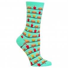 Hot Sox Women's Food and Booze Novelty Casual Crew Socks, Fast (Jade), Shoe Size: 4-10