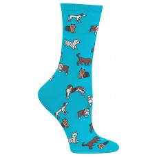 Hot Sox Women's Animal Series Novelty Casual Crew Socks, Classic Dogs (Turquoise), Shoe Size: 4-10 Size: 9-11