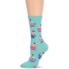 HotSox Womens Teacup Pig Socks, Jade, 1 Pair, Womens Shoe Size 4-10