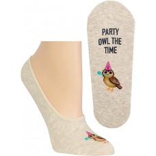HotSox Womens Party Owl Socks, Natural Melange, 1 Pair, Womens Shoe 4-10