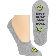 HotSox Womens Stop Guac and Roll Socks, Grey Heather, 1 Pair, Womens Shoe 4-10