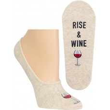 HotSox Womens Rise and Wine Socks, Natural Melange, 1 Pair, Womens Shoe 4-10