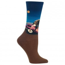 Hot Sox Women's Artist Series Crew, The The Sleeping Gypsy (Brown), Shoe Size: 4-10 (Sock Size: 9-11)