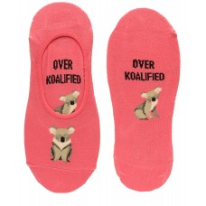 Hot Sox Women's Fun Novelty Liner Socks, Over- Over-Koalified (Pink), Shoe Size: 4-10