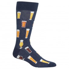 Hot Sox Beer Crew Socks 1 Pair, Denim Heather, Men's 6-12.5 Shoe