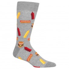 Hot Sox BBQ Food Crew Socks, 1 Pair, Sweatshirt Heather Grey, Men's 6-12.5