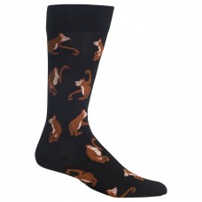 Hot Sox Orangutans Crew Socks, 1 Pair, Black, Men's 6-12.5