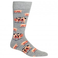 HotSox Mens Spotted Pig Socks, Sweatshirt Grey Heather, 1 Pair, Mens Shoe 6-12.5