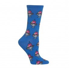 Hot Sox Women's Ice Cream Sunday Socks 1 Pair, Blue, 4-10.5 Shoe