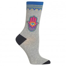 HotSox Womens Hamsa Socks, Sweatshirt Grey Heather, 1 Pair, Womens Shoe 4-10