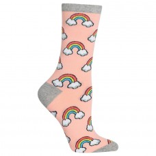 HotSox Womens Rainbow Socks, Blush, 1 Pair, Womens Shoe 4-10