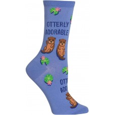 HotSox Womens Otterly Adorable Socks, Periwinkle, 1 Pair, Womens Shoe 4-10