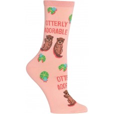 HotSox Womens Otterly Adorable Socks, Blush, 1 Pair, Womens Shoe 4-10