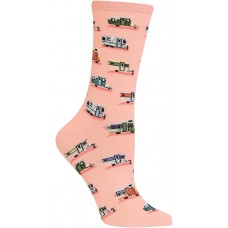 HotSox Womens Campers Socks, Blush, 1 Pair, Womens Shoe 4-10