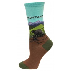 Hot Sox Men's Travel Series Novelty Crew Socks, montana (Mint), Shoe Size: 6-12