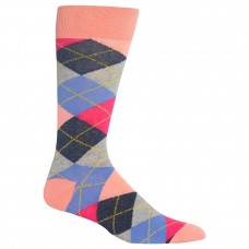 HotSox Mens Argyle Socks, Blush, 1 Pair, Mens Shoe 6-12.5