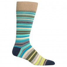 HotSox Mens Variegated Stripe Socks, Hemp Heather, 1 Pair, Mens Shoe 6-12.5