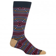 HotSox Mens Optical Stripe Socks, Black, 1 Pair, Mens Shoe 6-12.5