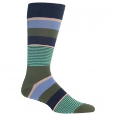HotSox Mens Multi Mixed Stripe Socks, Navy, 1 Pair, Mens Shoe 6-12.5