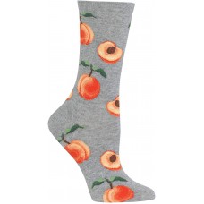 HotSox Womens Peaches Socks, Sweatshirt Grey Heather, 1 Pair, Womens Shoe 4-10