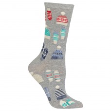 Hot Sox Mittens and Hats Crew Socks, 1 Pair, Sweatshirt Heather Grey, Women's 4-10 Shoe