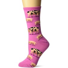 HotSox Womens Spotted Pig Socks, Pink, 1 Pair, Womens Shoe 4-10