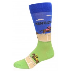 Hot Sox Men's Travel Series Novelty Crew Socks, Kentucky (Blue), Shoe Size: 6-12