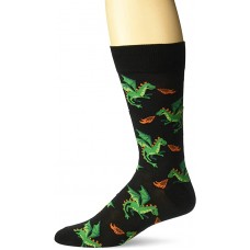 HotSox Dragon Socks, Black, 1 Pair, Men Shoe 6-12.5