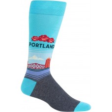 HotSox Mens Portland Socks, Aqua, 1 Pair, Mens Shoe Size 6-12.5