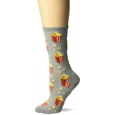 HotSox Womens Popcorn Socks, Grey Heather, 1 Pair, Womens Shoe Size 4-10