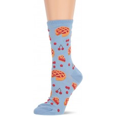 HotSox Cherry Pies Socks, Light Blue, 1 Pair, Women Shoe 4-10