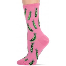 HotSox Womens Pea Pods Socks, Pink, 1 Pair, Womens Shoe Size 4-10