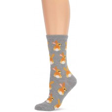 HotSox Womens Bunny Tails Socks, Grey Heather, 1 Pair, Womens Shoe Size 4-10