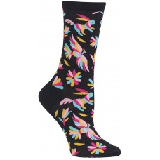 HotSox Womens Otomi Socks, Black, 1 Pair, Womens Shoe Size 4-10