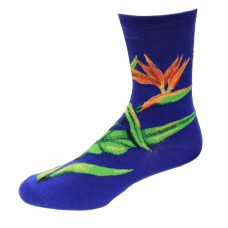 HotSox Womens Birds of Paradise Socks, Dark Blue, 1 Pair, Womens Shoe Size 4-10