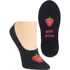 HotSox Womens Berry Special Socks, Black, 1 Pair, Womens Shoe Size 4-10