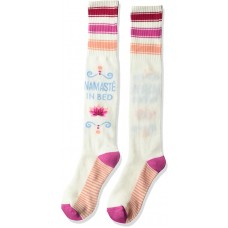 HotSox Womens Namaste In Bed Socks, White, 1 Pair, Womens Shoe Size 4-10