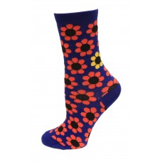 HOTSOX Kids Crew Socks DAISY 1 Pair, Blue, Small/Medium