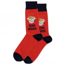 HotSox Send Noods Socks, Red, 1 Pair, Men Shoe 6-12.5