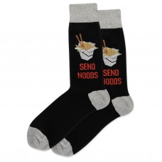 HotSox Send Noods Socks, Black, 1 Pair, Men Shoe 6-12.5