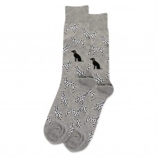 HotSox Dalmatians Socks, Grey Heather, 1 Pair, Men Shoe 6-12.5