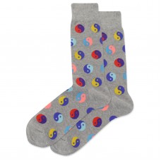 HotSox Yin Yang Socks, Grey Heather, 1 Pair, Men Shoe 6-12.5