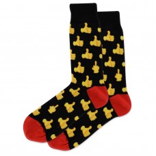 HotSox Thumbs Up Socks, Black, 1 Pair, Men Shoe 6-12.5