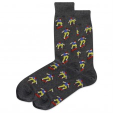 HotSox Skateboarder Socks, Charcoal Heather, 1 Pair, Men Shoe 6-12.5