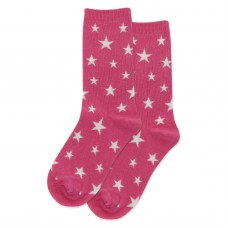 HotSox Glow In The Dark Stars Kids Socks, Magenta, 1 Pair, Large/X-Large