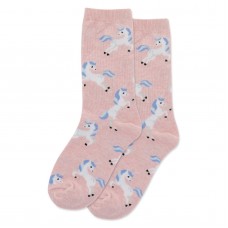 HotSox Unicorn Kids Socks, Pink Heather, 1 Pair, Large/X-Large