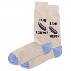 HotSox Same Eggplant Forever  Socks, Natural Melange, 1 Pair, Men Shoe 6-12.5