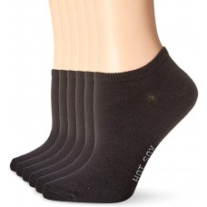 HotSox Womens Solid Low Cut 6 Pack Socks, Black, 6 Pair, Womens Shoe 4-10