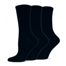 HotSox Womens Solid Trouser 3 Pack Socks, Black, 3 Pair, Womens Shoe 4-10